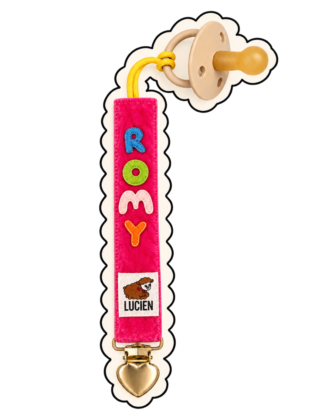 Fuzzy Namey Clip in Pink