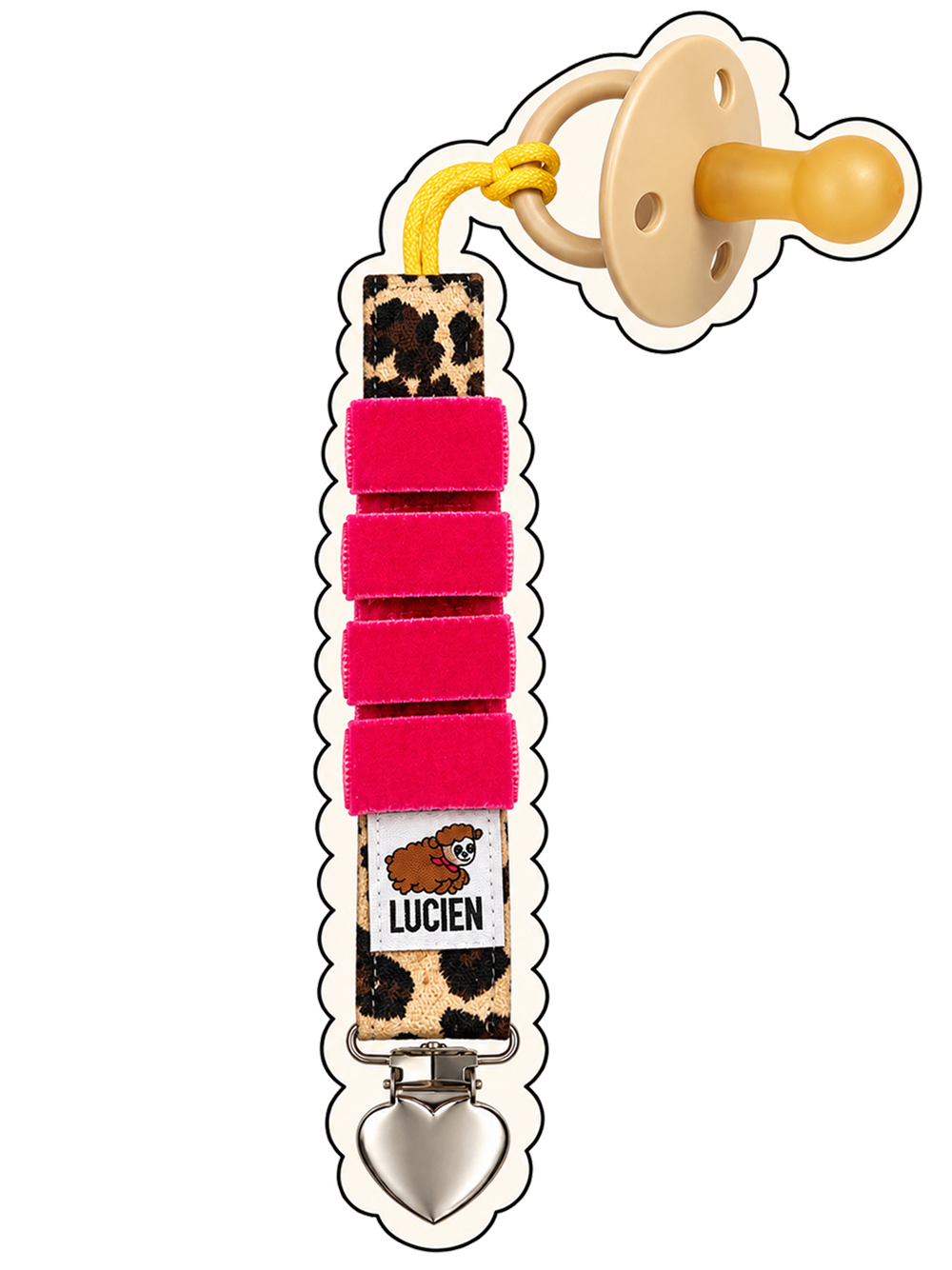 Leopardie Wavy Clip in Pink