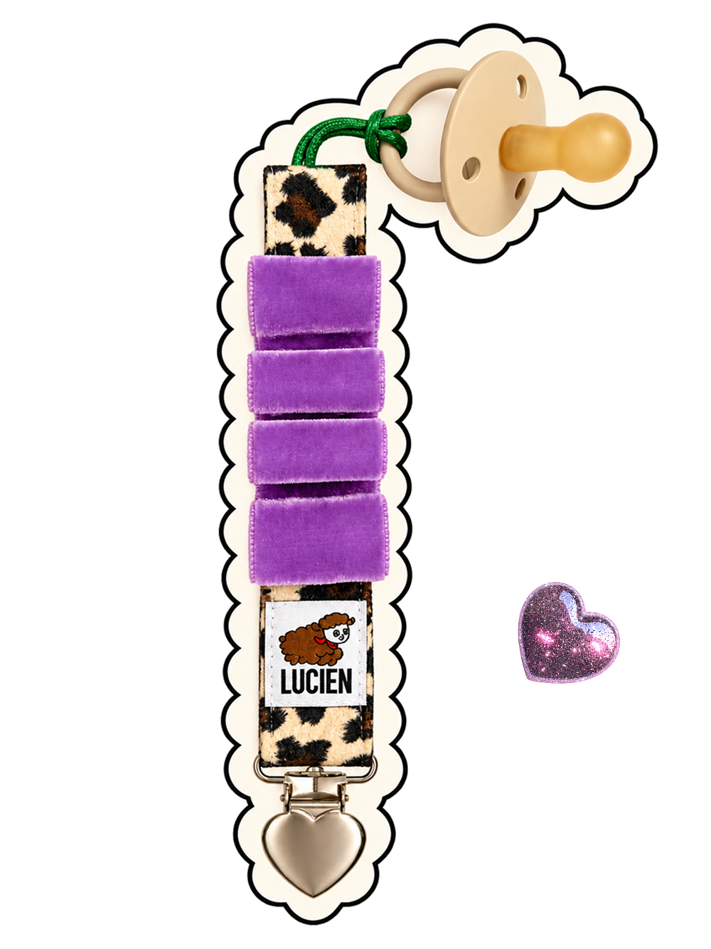 Leopardie Wavy Clip in Purple