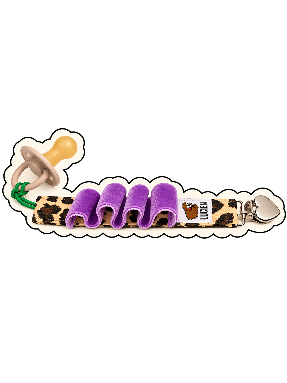 Leopardie Wavy Clip in Purple