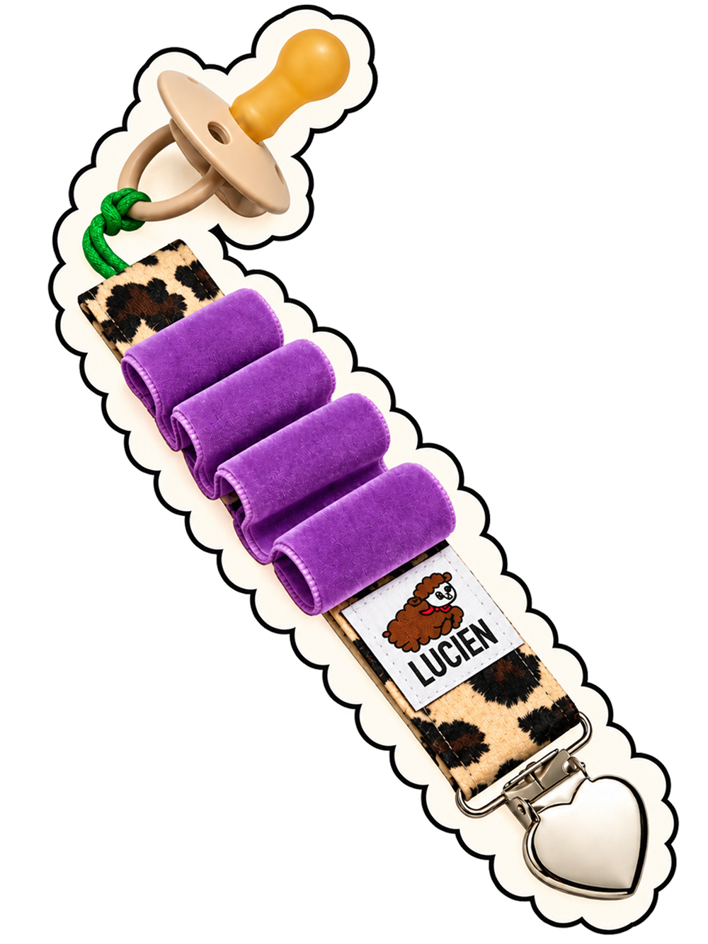 Leopardie Wavy Clip in Purple